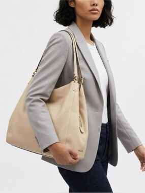 Coach Madison Phoebe Shoulder Bag in Ivory Pebbled Leather